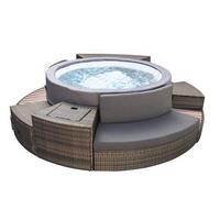 Whirlpool Netspa Vita ø 286 x H 73 cm, halbstarr + 5 möbel - Dunkelgrau, Basics, Kunststoff/Metall (286/73cm)