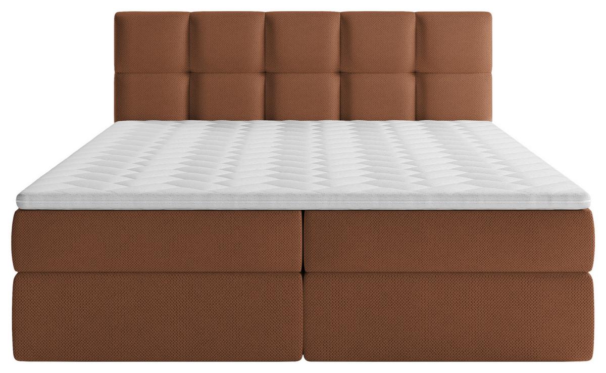 Boxbett Mit Topper & Bettkasten 140x200 Lorie - Rostfarben/Schwarz, MODERN, Holz/Holzwerkstoff (140/200cm) - MID.YOU