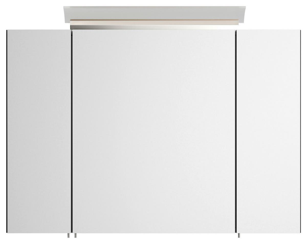 Spiegelschrank Graphitfarben B: 90 cm - Graphitfarben, MODERN, Glas/Holzwerkstoff (90/62/17cm) - MID.YOU