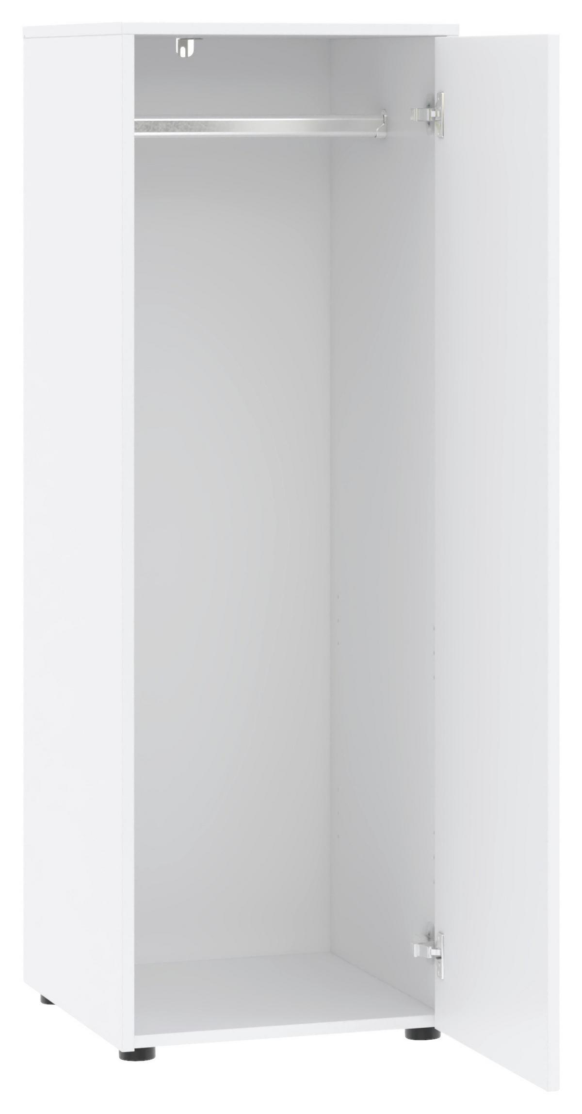 Kleiderschrank Kivo Weiß, B: 45 Cm - Weiß, Basics, Holzwerkstoff (45/199,6/52,1cm)