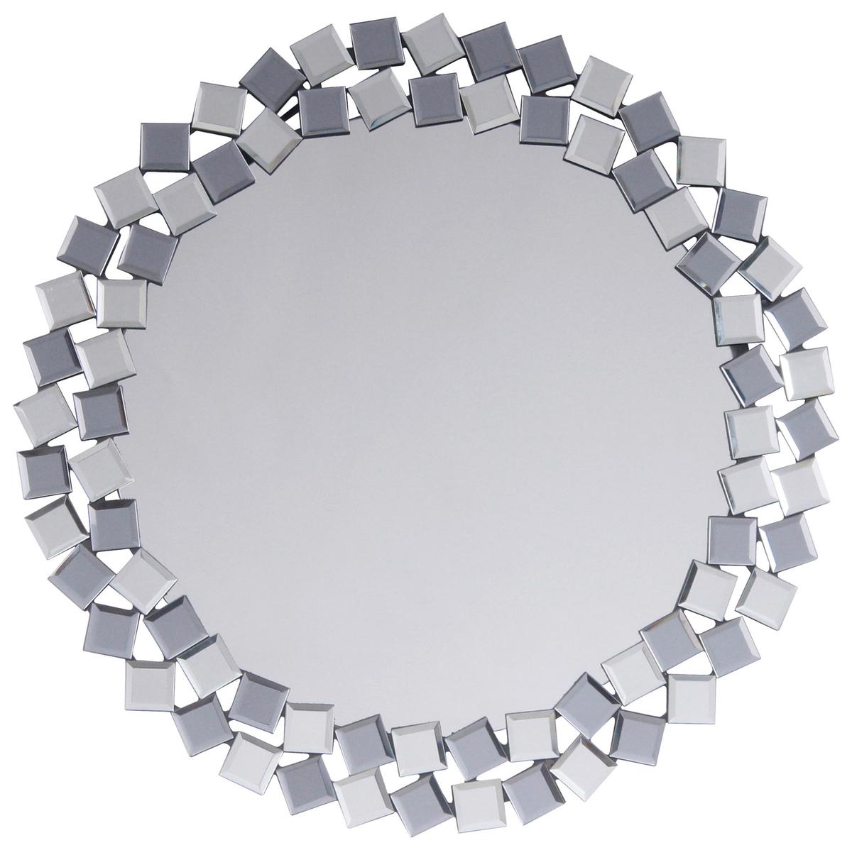 Wandspiegel Mosaic 1825 Silber / Grau - Silberfarben/Grau, Basics, Glas/Holzwerkstoff (80/80/1,6cm) - Kayoom