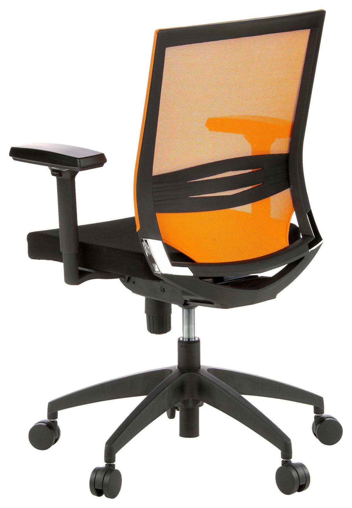Drehstuhl Porto Base Orange/schwarz - Schwarz/Orange, MODERN, Kunststoff/Textil (59/108/44cm) - MID.YOU