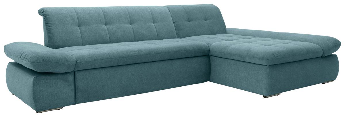 Ecksofa mit Armteilverstellung Moric Petrol Mikrofaser - Chromfarben/Petrol, KONVENTIONELL, Textil (300/172cm) - MID.YOU