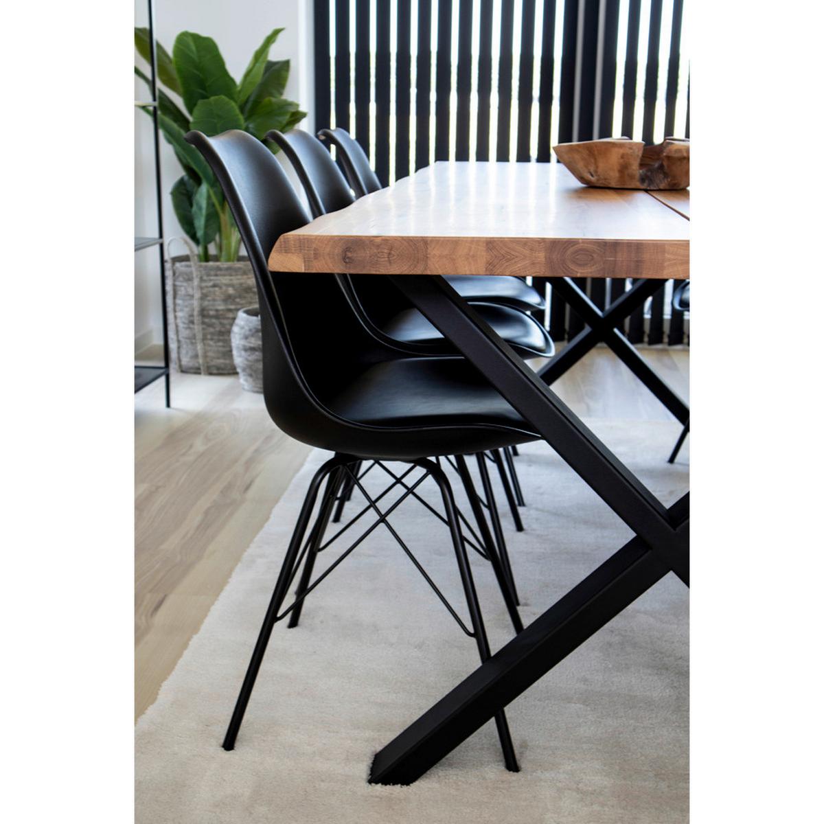 Stuhl-Set Oslo Schwarz B: 48 cm - Schwarz, MODERN, Kunststoff/Textil (48/86/55cm) - MID.YOU