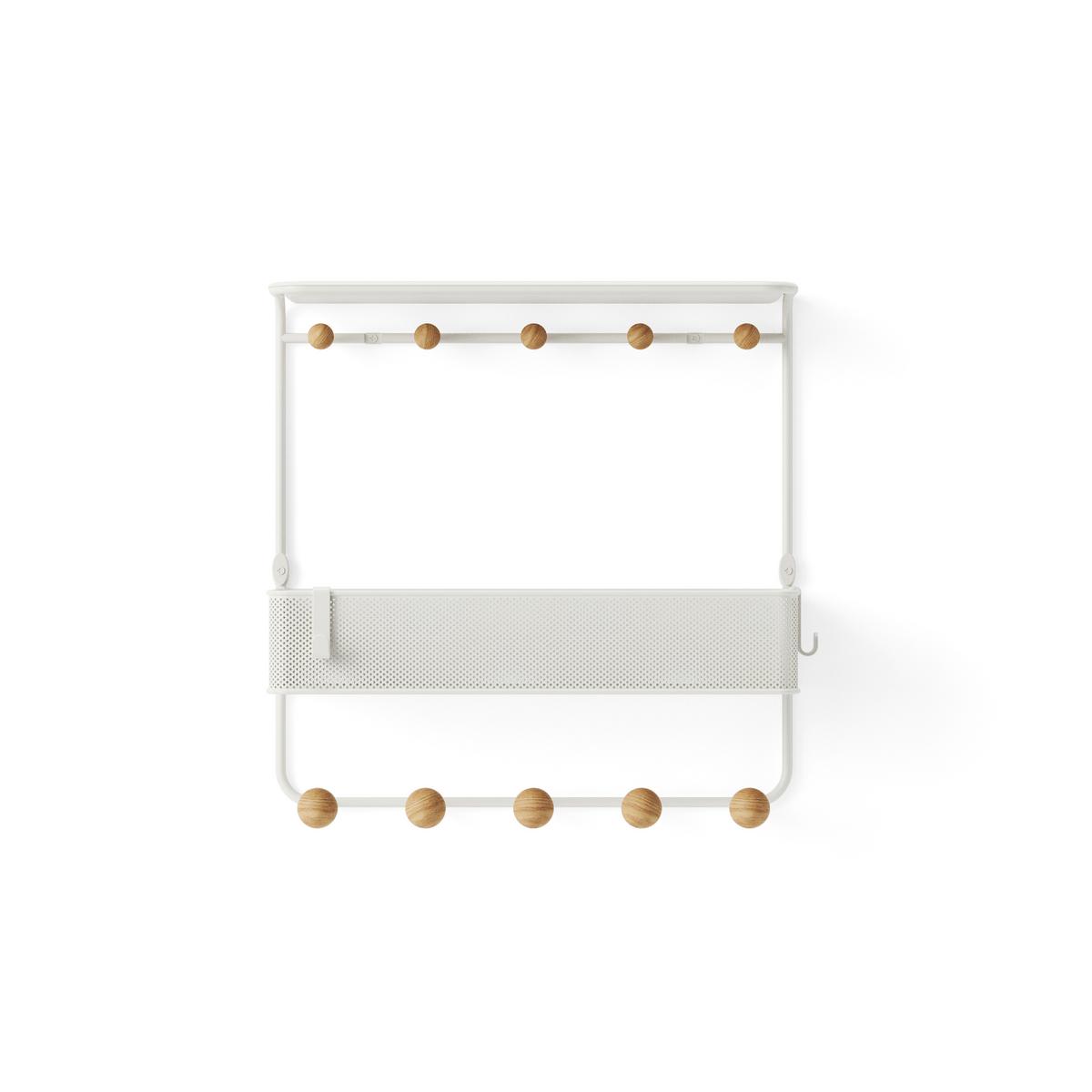 NÁSTENNÝ VEŠIAK HANGSY - biela, Basics, kov (31/32/10cm) - Umbra