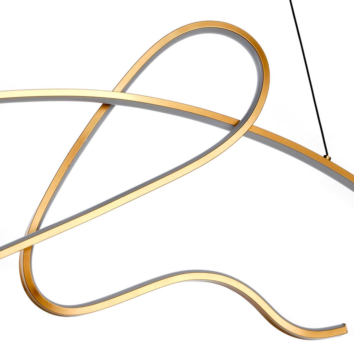 Led-hängeleuchte 5048/s - Goldfarben, Design, Metall (100/2/90cm)