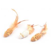 Katzenspielzeugset Lilly - Braun/Weiß, KONVENTIONELL, Papier/Kunststoff (2,5/2/12cm) - Ondega