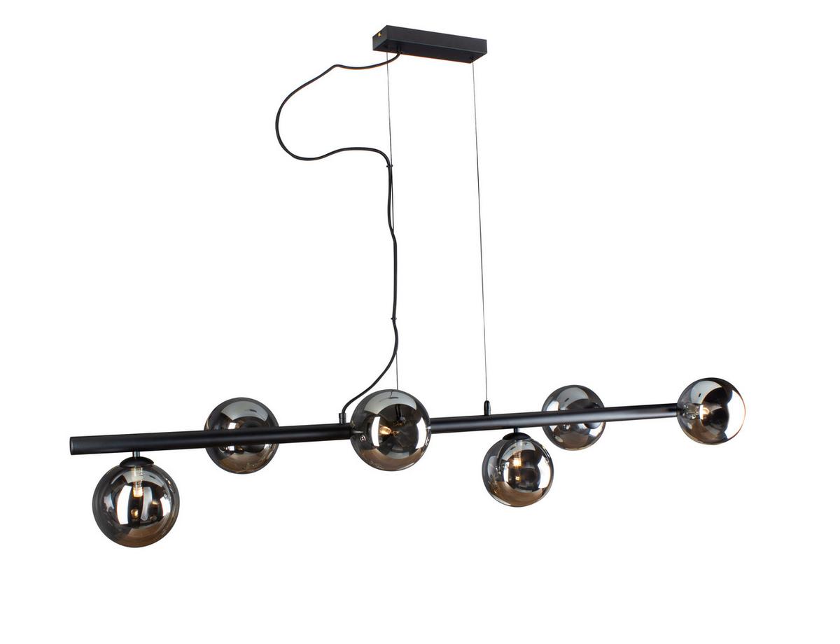 Hängeleuchte 9120-S6 Nero - Schwarz, Design, Glas/Metall (144/36/200cm)