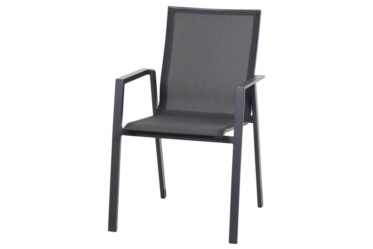 Gartentischgruppe Reno Set + Silva 7tlg - Anthrazit, MODERN, Keramik/Metall (100/88/220cm) - Siena Garden