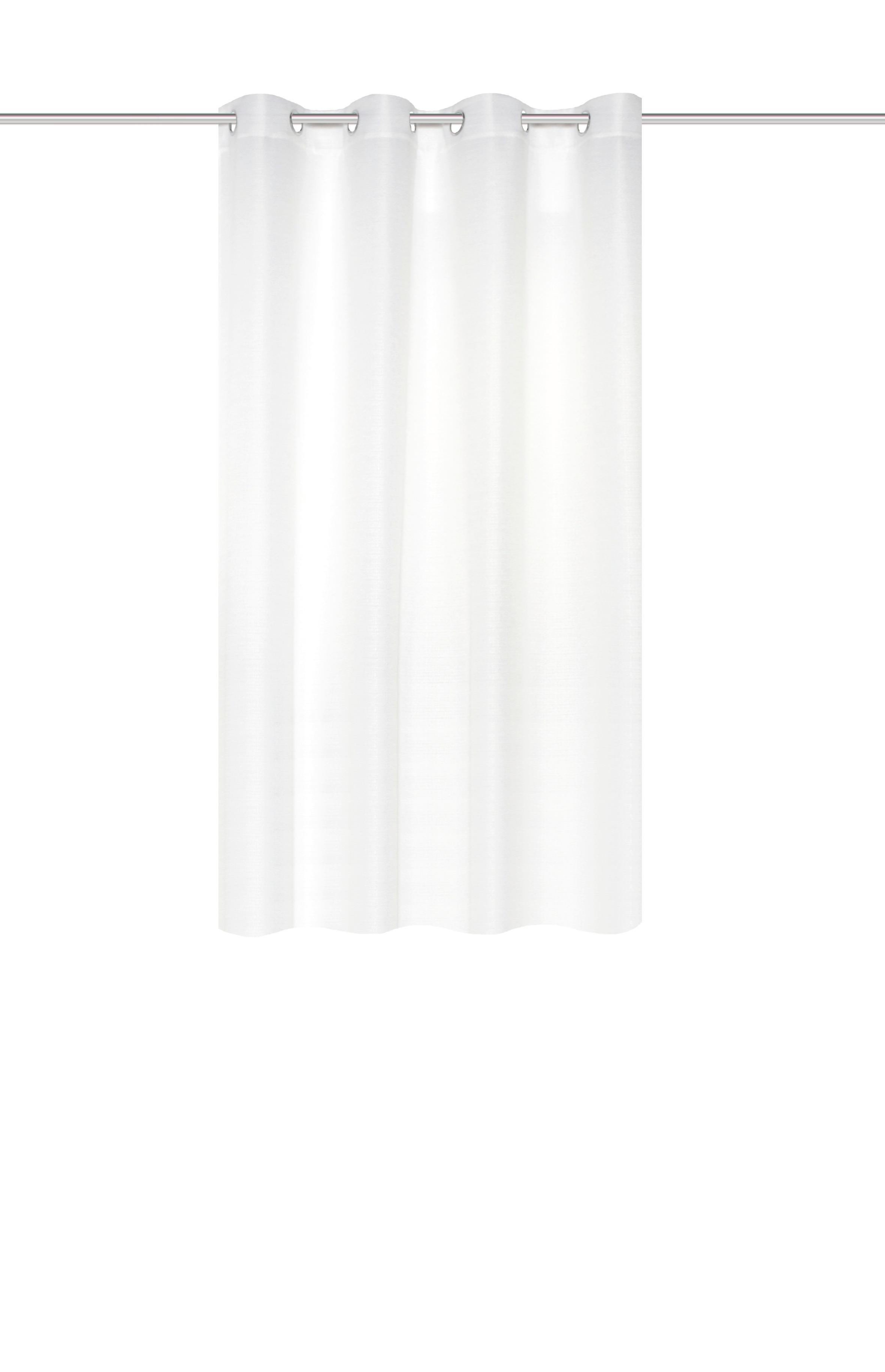 Ösenvorhang Benoga - Weiß, Basics, Textil (135cm)