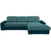 Ecksofa mit Schlaffunktion + Bettkasten Malaga, Webstoff - Türkis/Blau, KONVENTIONELL, Textil (286/203cm) - Ondega