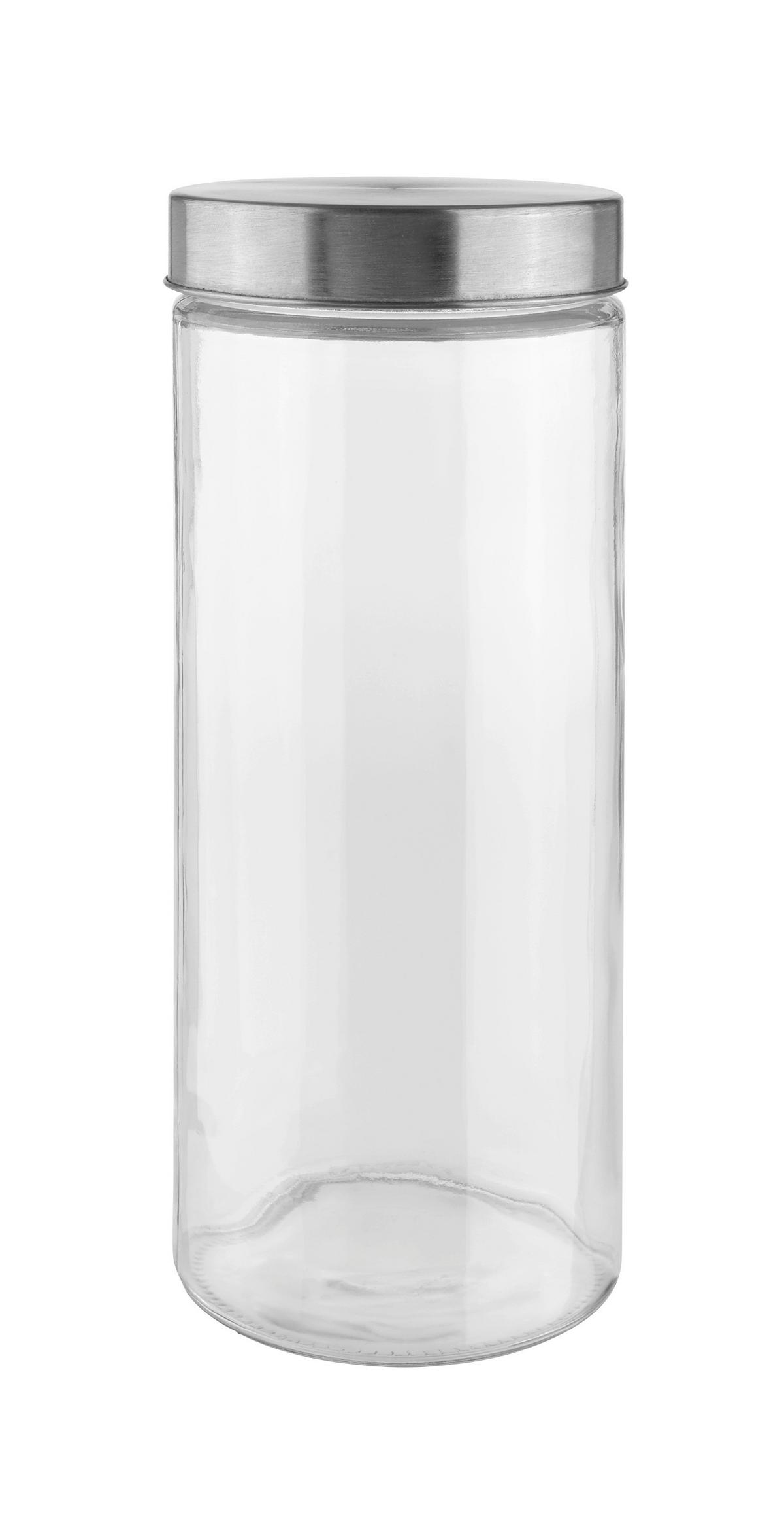 DÓZA NA POTRAVINY MAGNUS - čiré/barvy nerez oceli, Moderní, kov/sklo (11,5/27,5cm) - Mömax