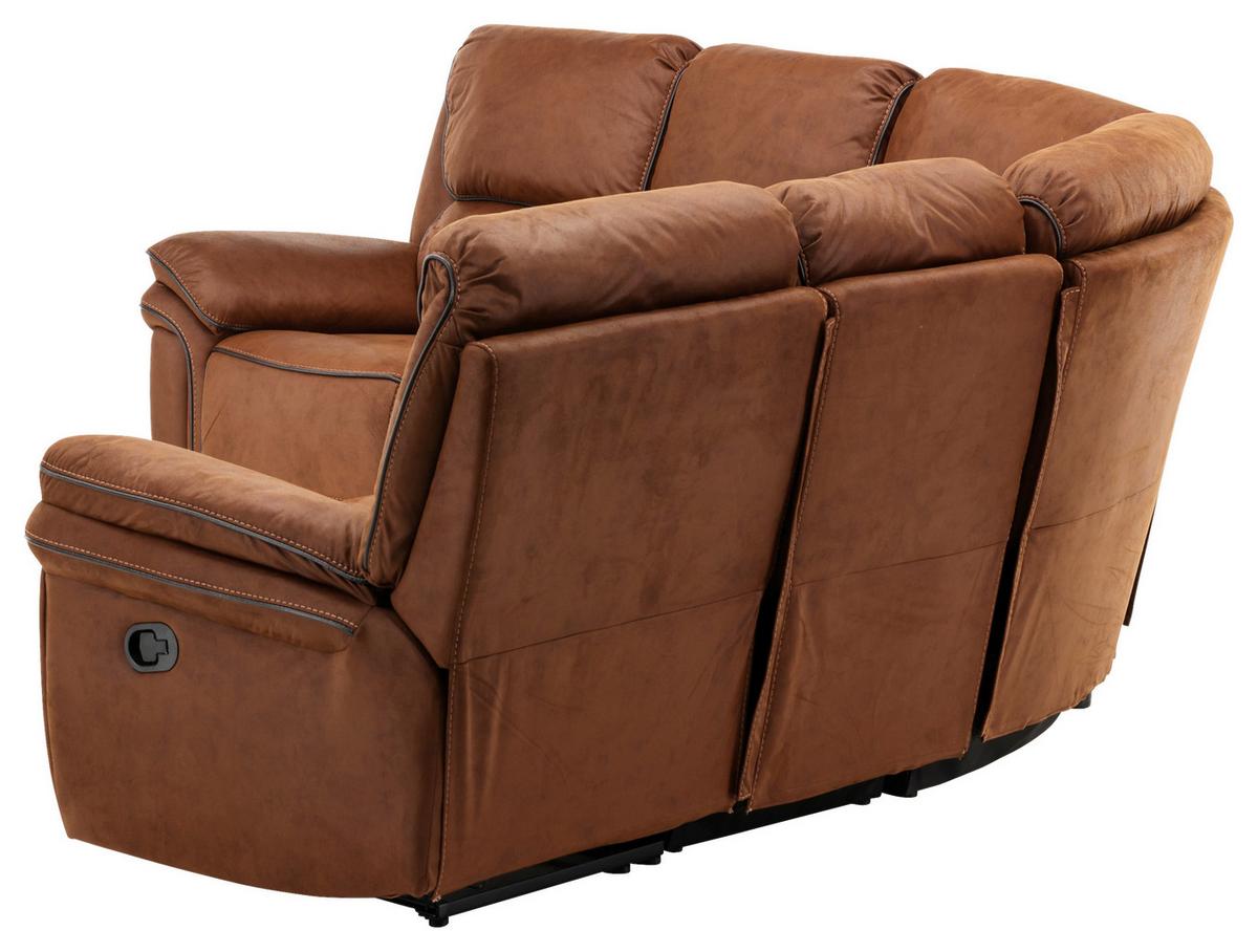 Ecksofa Saranda - Schwarz/Braun, Design, Textil (169/169cm) - Livetastic