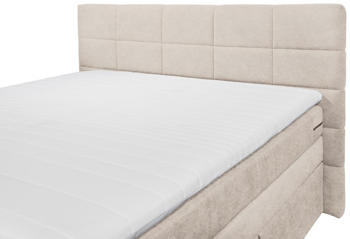 Boxspringbett mit Topper & Bettkasten 180x200 Tacoma 3 - Sandfarben, KONVENTIONELL, Kunststoff/Textil (180/200cm) - MID.YOU