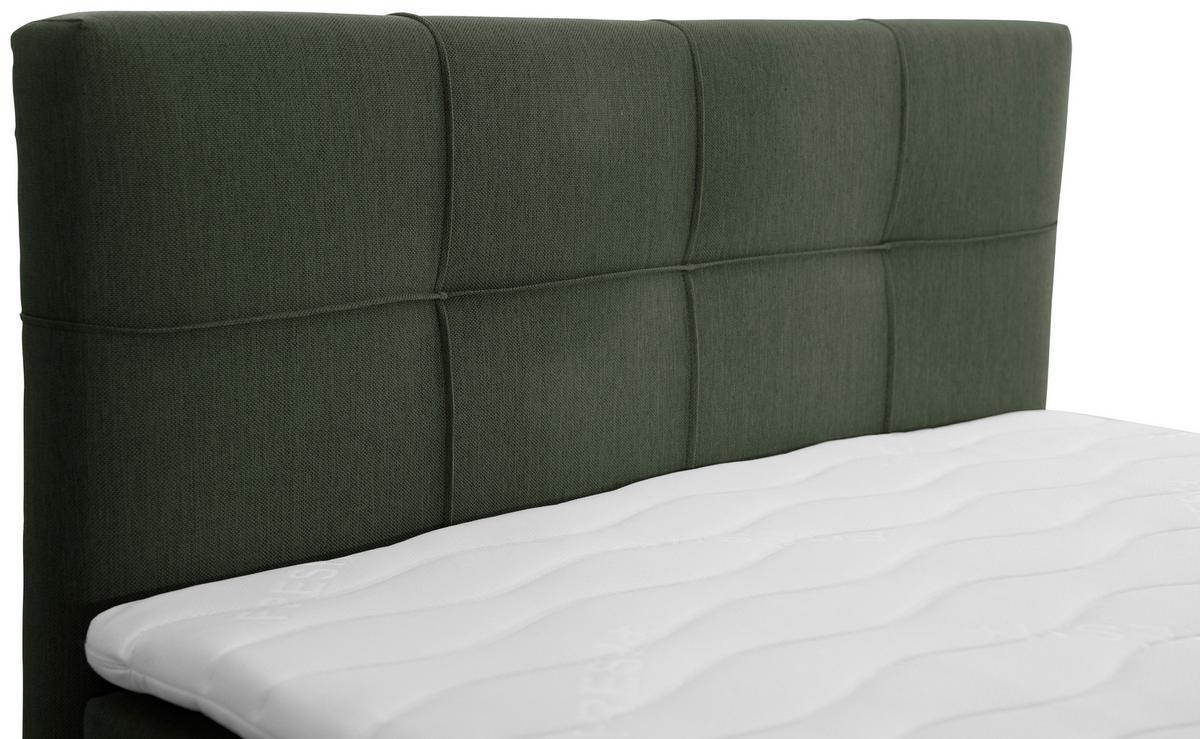 Polsterbett mit Matratze 100x200 Freddie Olivgrün - Schwarz/Olivgrün, KONVENTIONELL, Textil (100/200cm)
