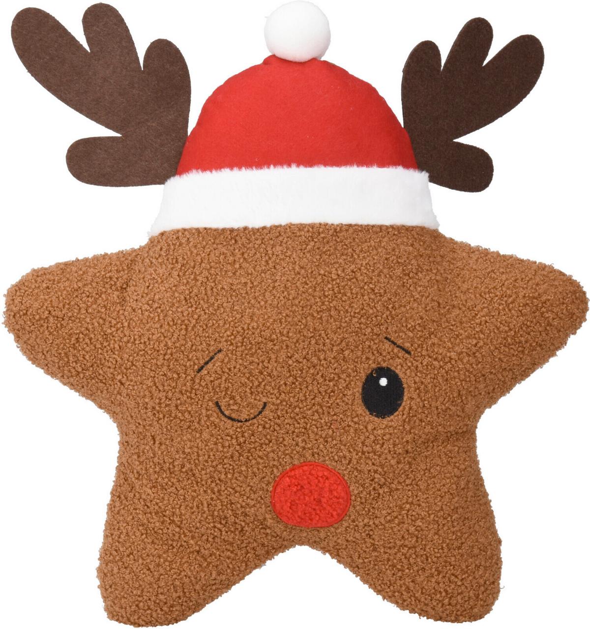 DEKORAČNÍ POLŠTÁŘ REINDEER IN STAR - hnědá, Basics, textil (38/43cm)
