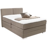 Boxspringbett im Lederlook 140x200cm Tina, Schlammfarben - Schlammfarben, KONVENTIONELL, Textil (140/200cm)