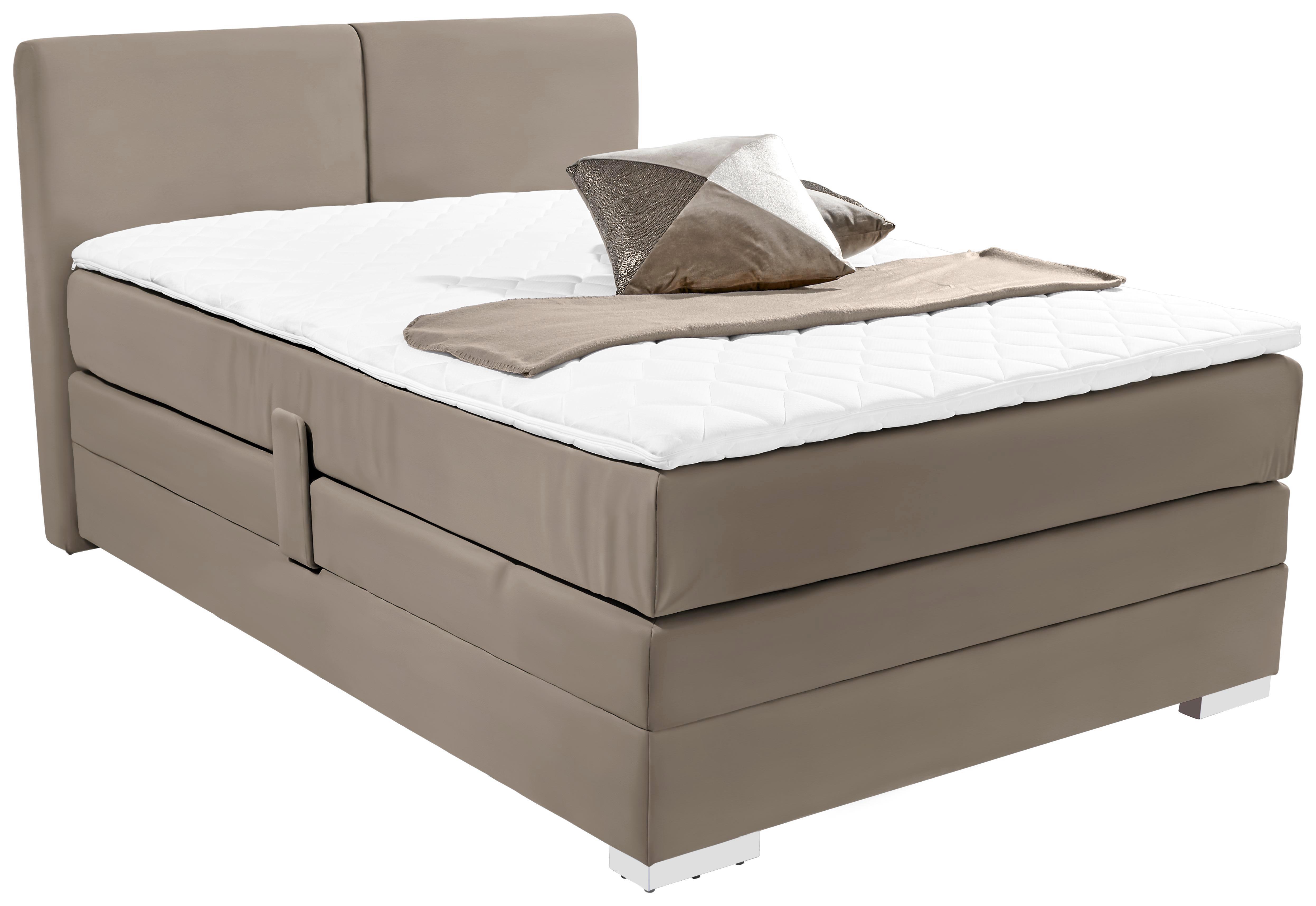 Boxspringbett Tina 140x200 Schlamm - Schlammfarben, KONVENTIONELL, Textil (140/200cm)