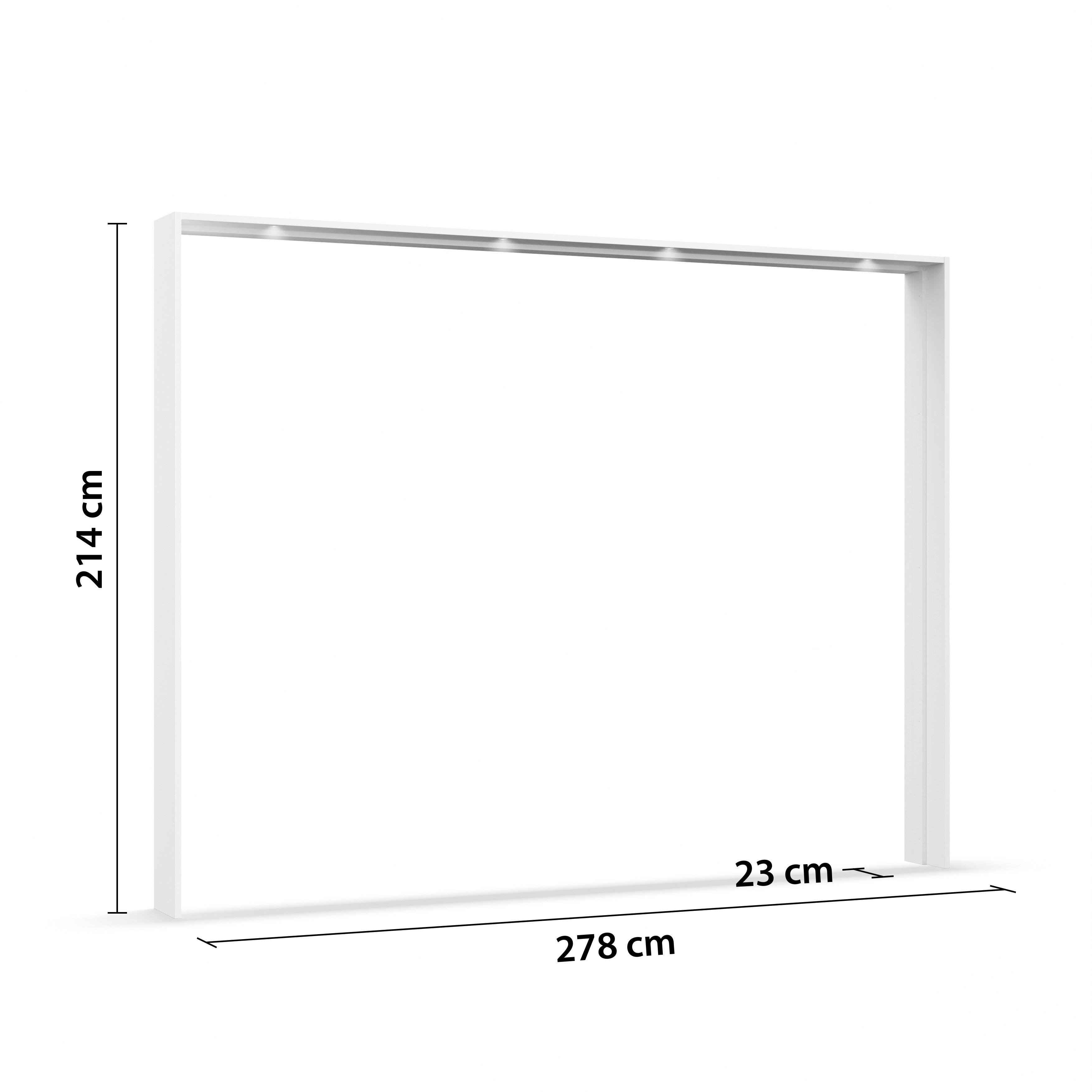 Paspartový rám s osvětlením alpská bílá, pro š. 270 cm - bílá, Konvenční, kompozitní dřevo (278/214/23cm)