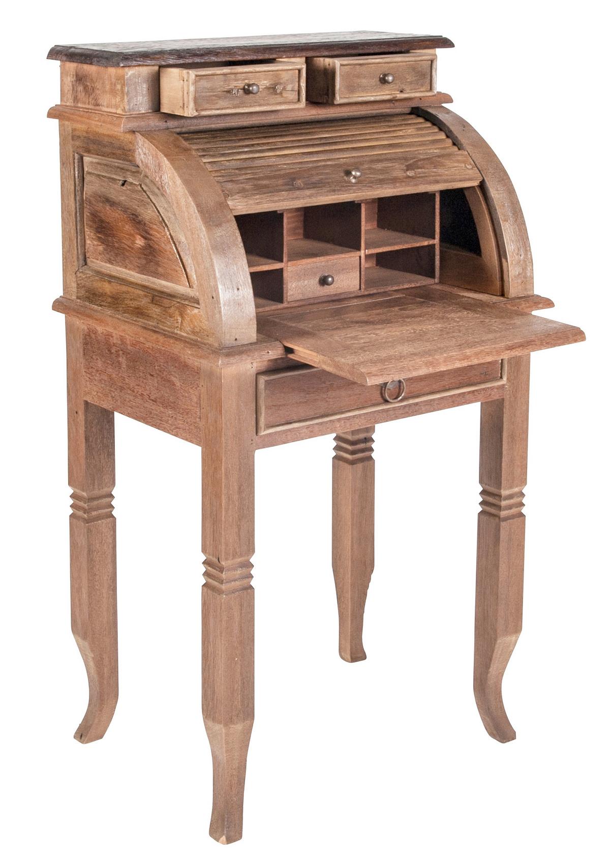 Sekretär Teakholz B: 55cm - Naturfarben/Braun, Design, Holz (55/100/41cm) - MID.YOU