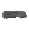Ecksofa Veni Ecke R - Dunkelgrau/Schwarz, MODERN, Textil (272/210cm) - Ondega