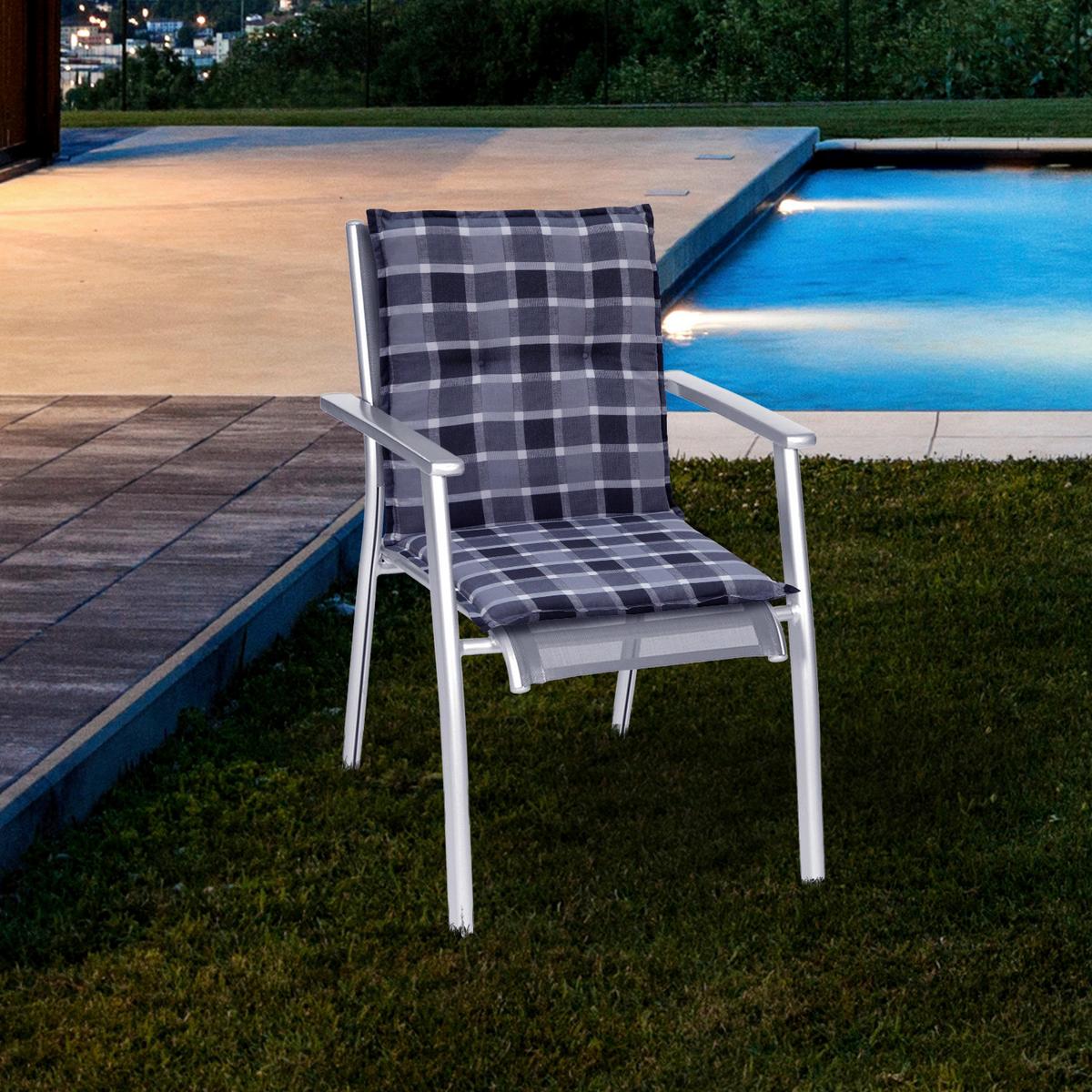 Niederlehner Auflage 4er-set Belgrad 100x50x6cm Bunt - Anthrazit/Schwarz, Basics, Textil (100/50/6cm) - Gardenson