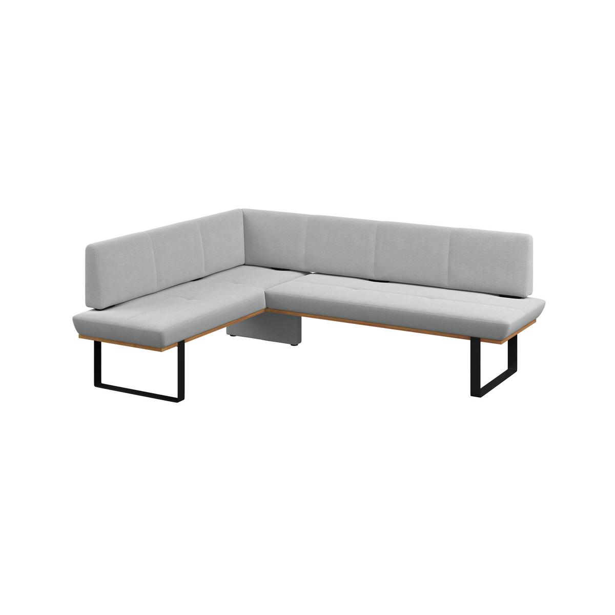 Eckbank Tristan Webstoff hellgrau, S:175x225cm - Hellgrau/Schwarz, MODERN, Holz/Textil (175/225cm) - James Wood