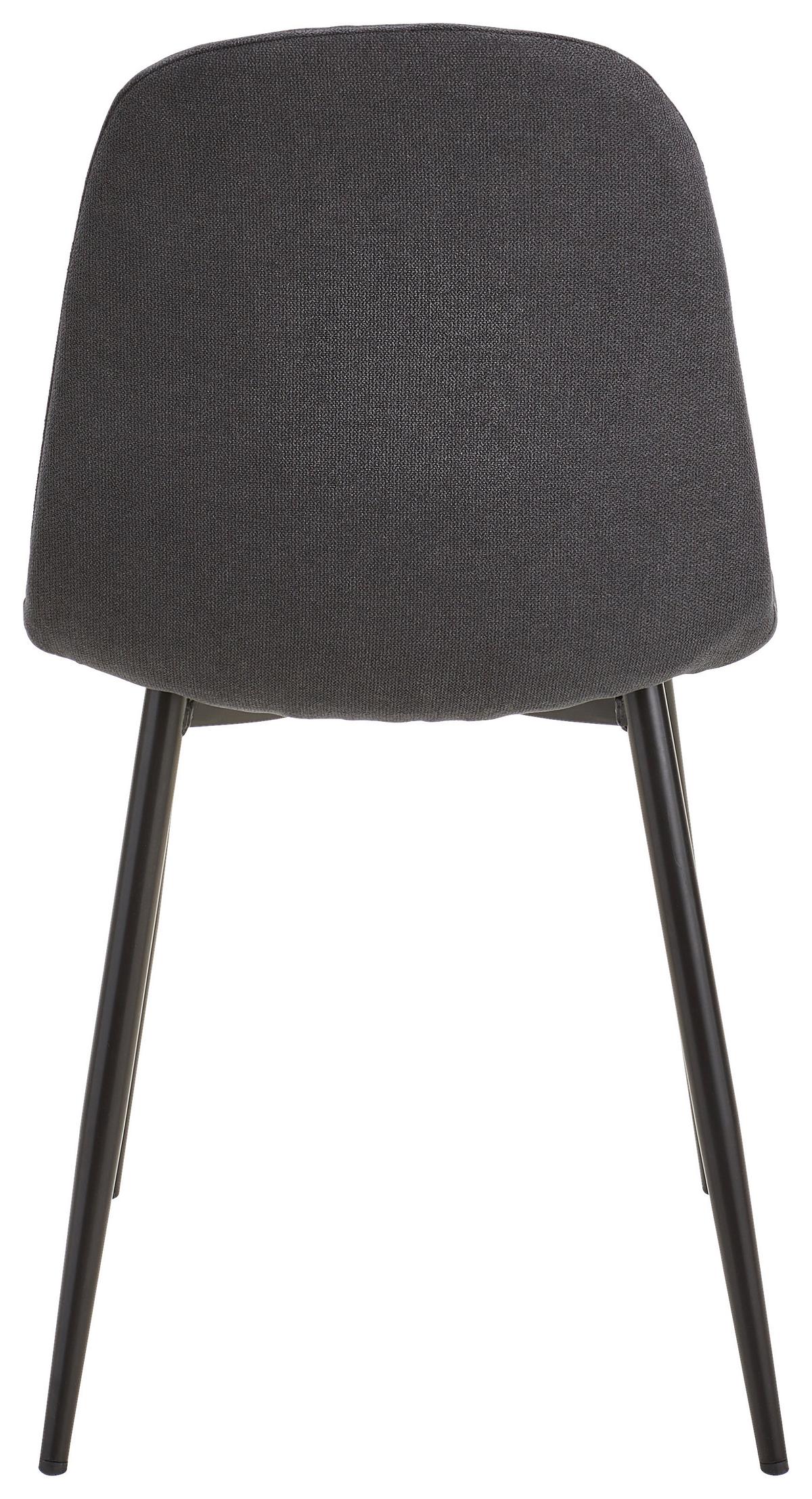 4er Stuhl-Set Lola Bezug: Mikrofaser Schwarz 4er-Set - Schwarz, Basics, Textil/Metall (43/85/54cm) - P & B