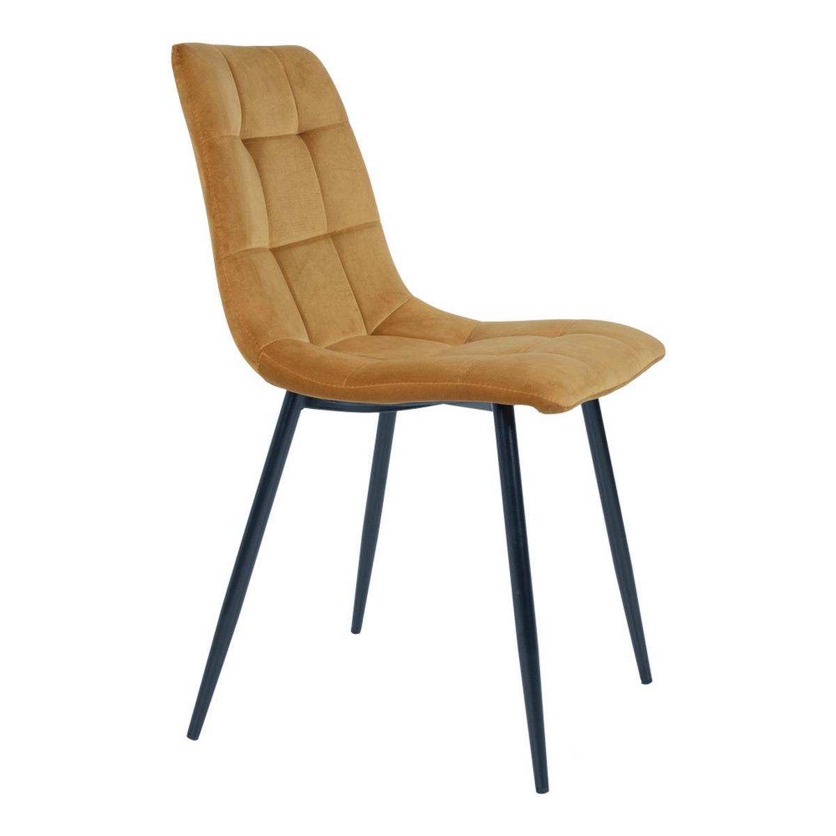 Stuhl-Set Middelfart Senfgelb B: 44 cm - Senfgelb/Schwarz, MODERN, Textil/Metall (44/86/55cm) - MID.YOU