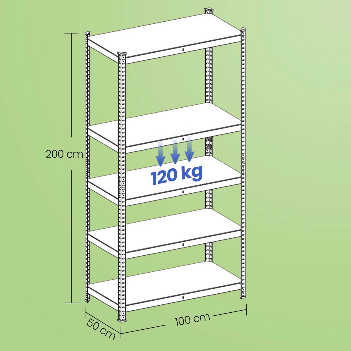 Schwerlastregal Shelving Grau/Naturfarben B: 100 cm - Naturfarben/Grau, Basics, Holzwerkstoff/Metall (100/200/50cm)