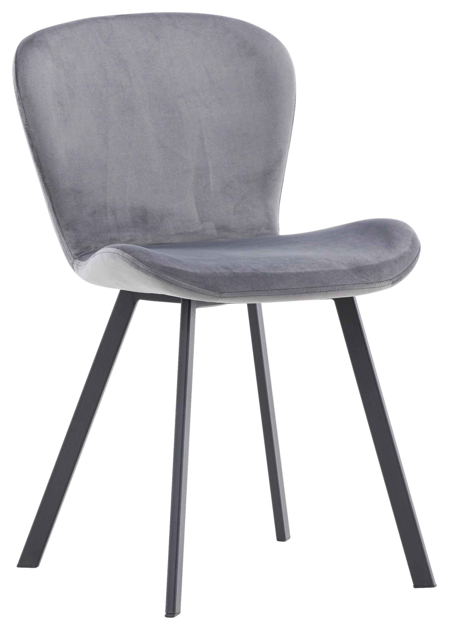 Stuhl-set Lilja - Schwarz/Grau, Design, Textil/Metall (48/80/50cm) - Livetastic