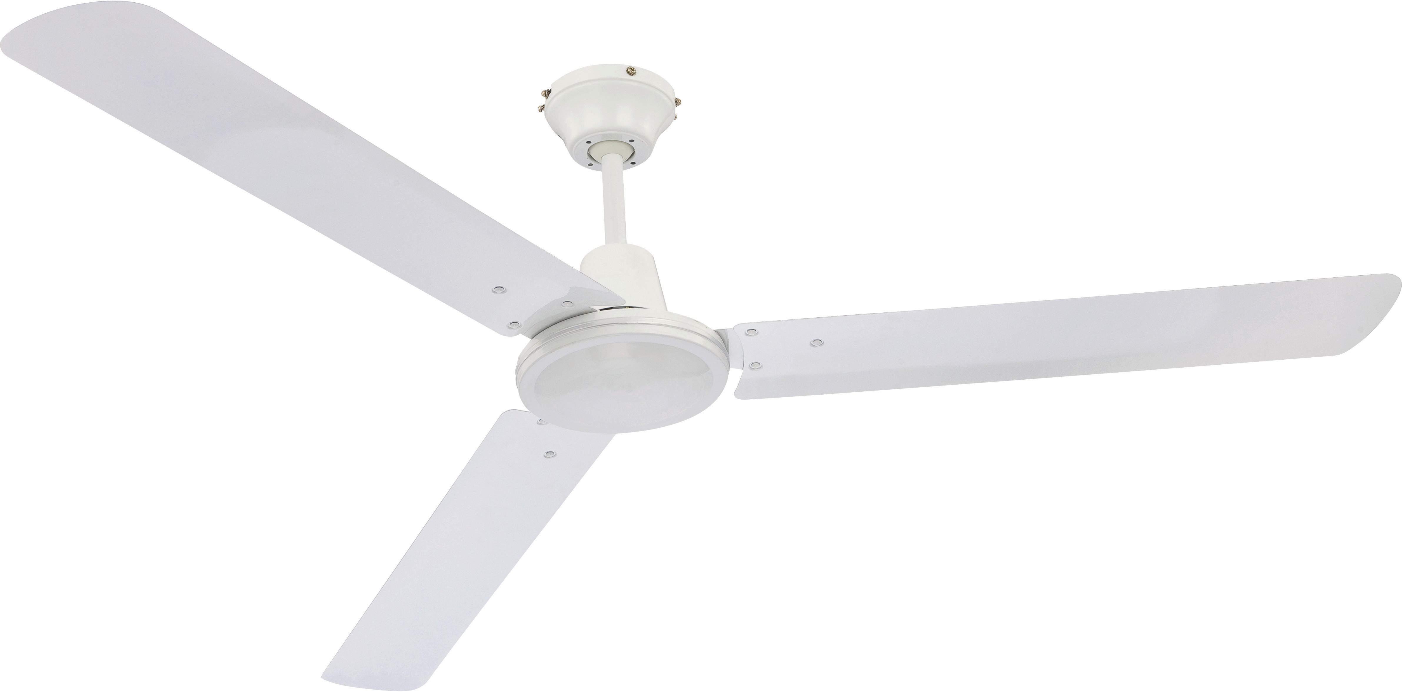 Deckenventilator Ferro Weiß 3 Metallflügel - Weiß, KONVENTIONELL, Metall (142/50cm)