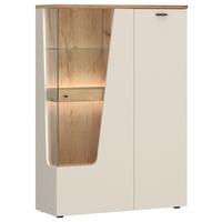 Vitrin Cut Out - kasmírszínű/tölgyfa színű, Modern, faalapú anyag/Üveg (95/140/40cm)