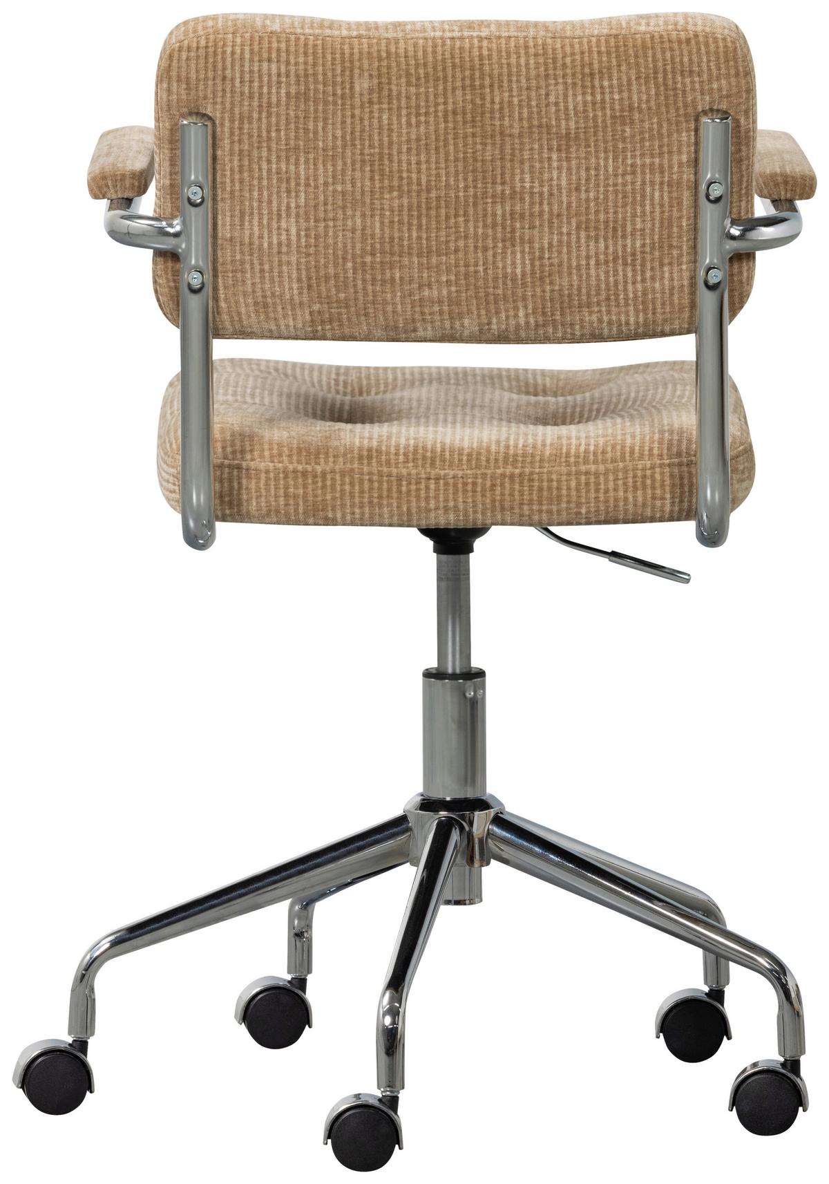 Drehstuhl Kova Sandfarben B: 54cm - Sandfarben/Chromfarben, MODERN, Kunststoff/Textil (54/87/60cm) - Livetastic