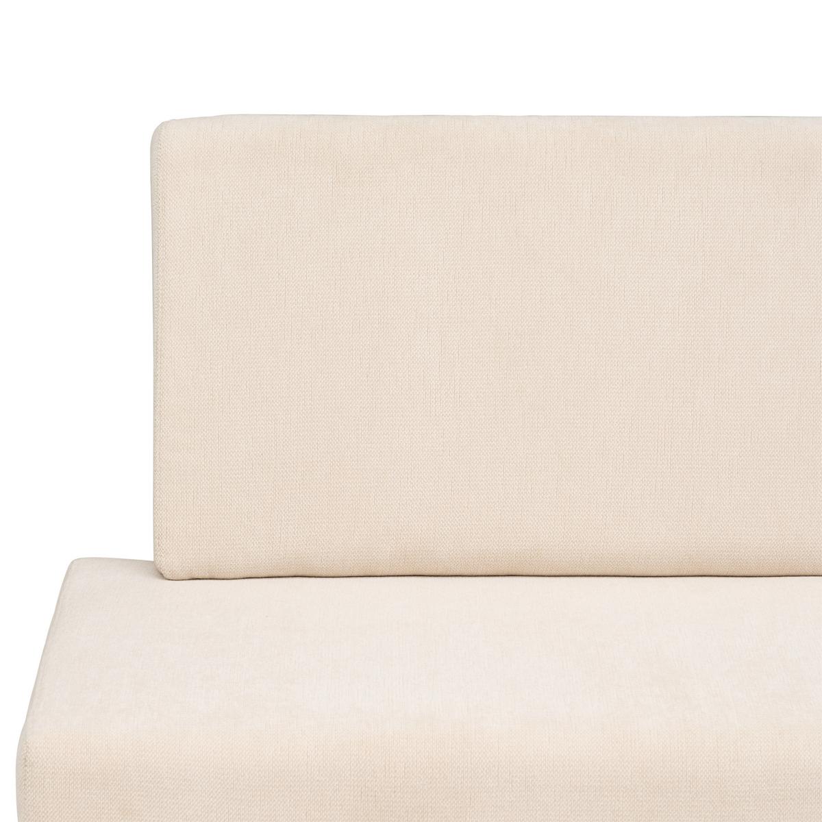 Sitzbank Tinos mit Lehne Beige, B: 140 cm - Beige/Schwarz, KONVENTIONELL, Textil/Metall (140/88/62cm) - MID.YOU