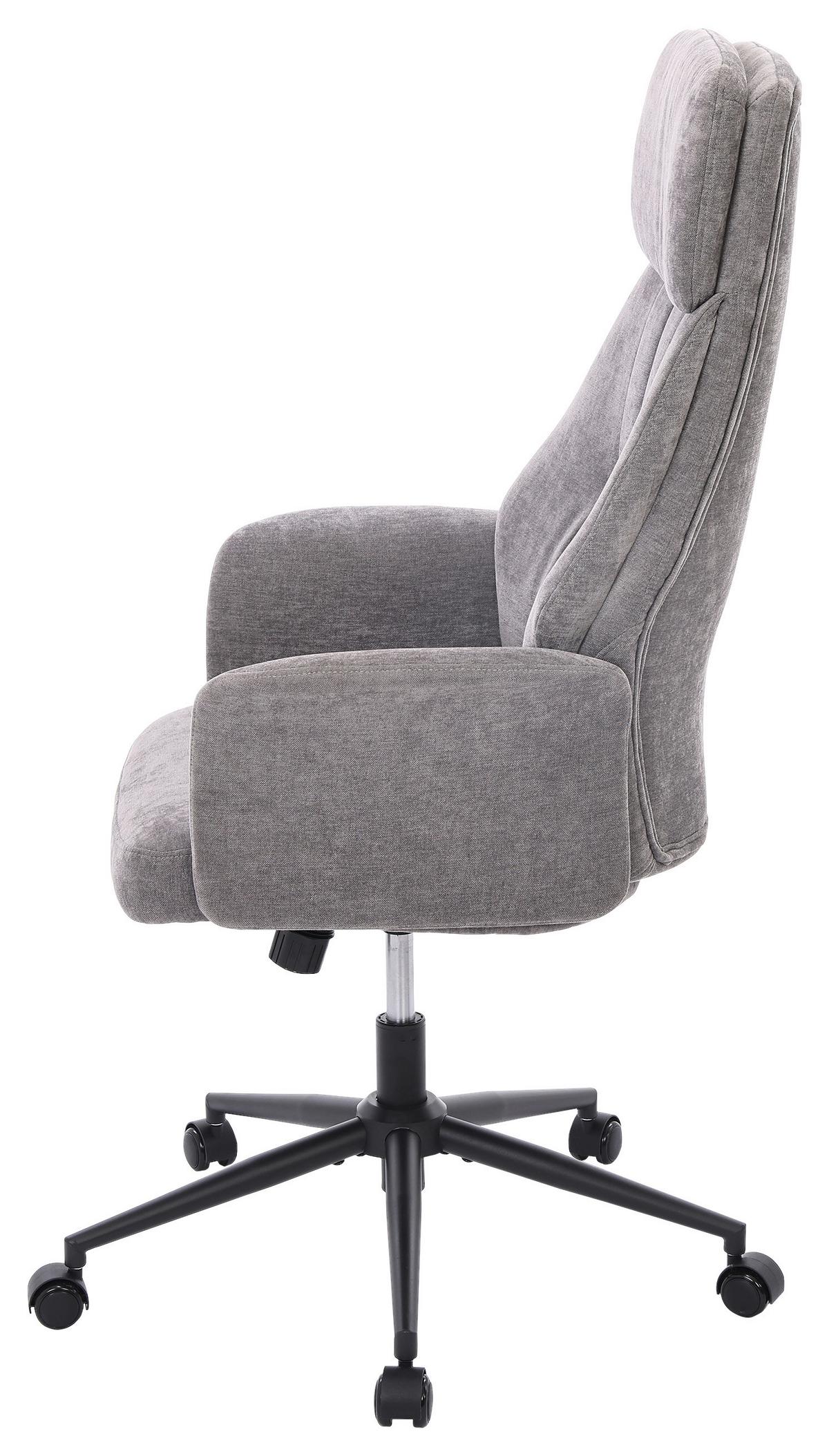 Drehstuhl Austin Grau B: 66 cm - Schwarz/Grau, MODERN, Holz/Kunststoff (66/114/122/64cm) - Livetastic