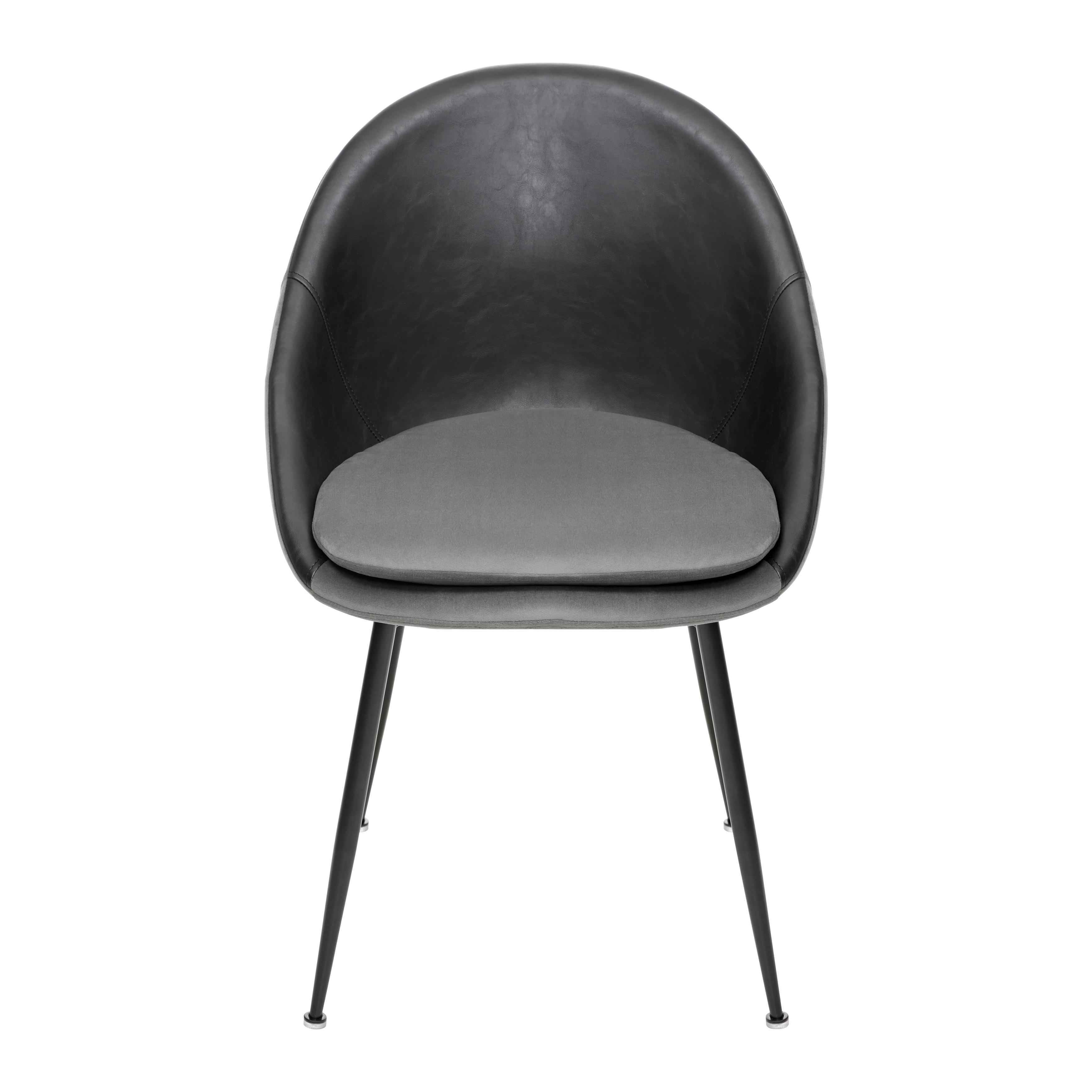 Jídelní Židle Ilaria Šířka 55cm - šedá/černá, Moderní, kov/dřevo (55/83/60cm) - Bessagi Home