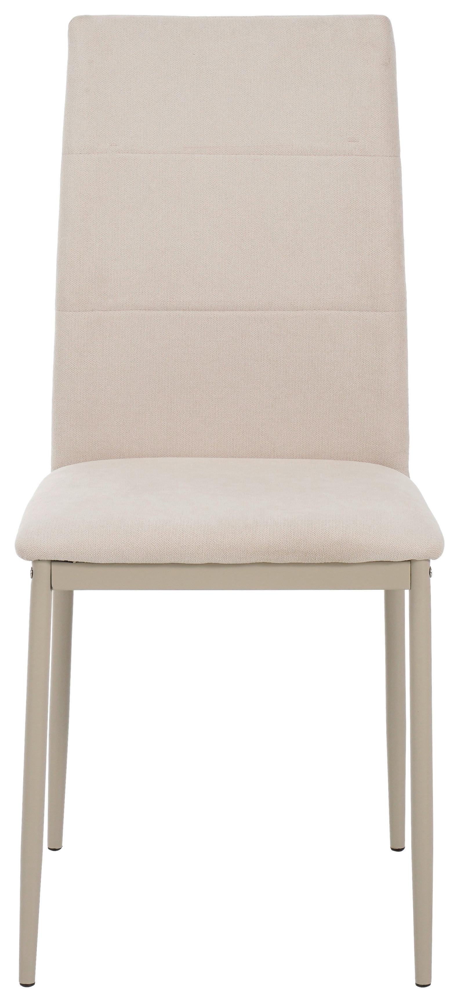 Vierfußstuhl Farina Webstoff Beige, B: 43 cm - Champagner/Beige, KONVENTIONELL, Textil/Metall (43/93/54cm) - MID.YOU
