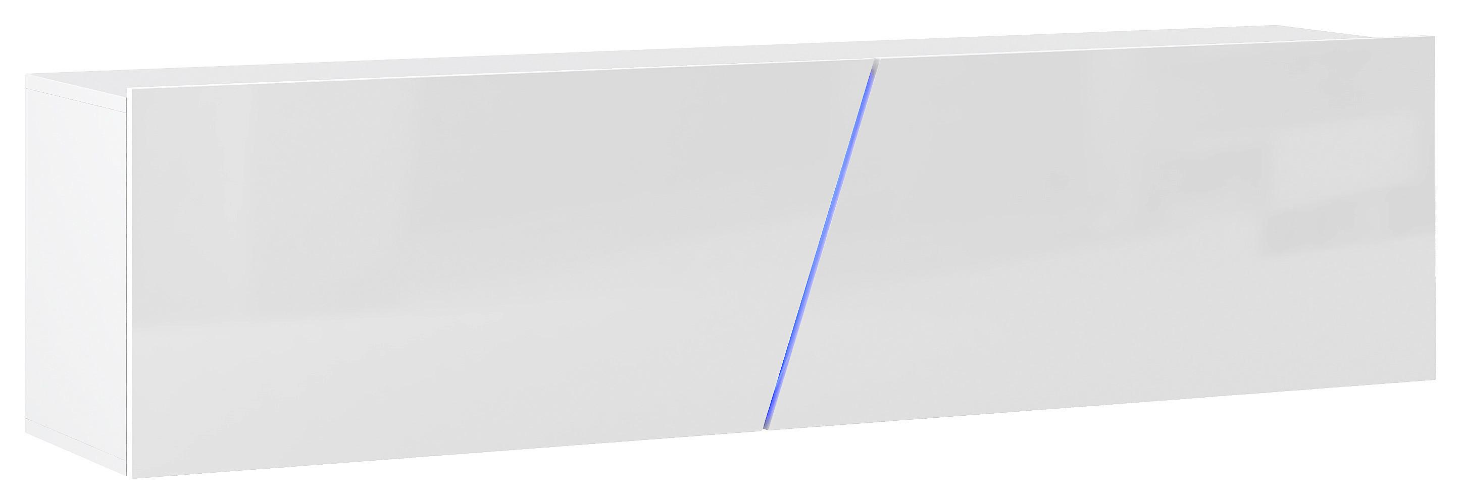 TV-Lowboard Slant 160 B: 160 cm Weiß - Schwarz/Weiß, Design, Holzwerkstoff (160/35/40cm) - Livetastic