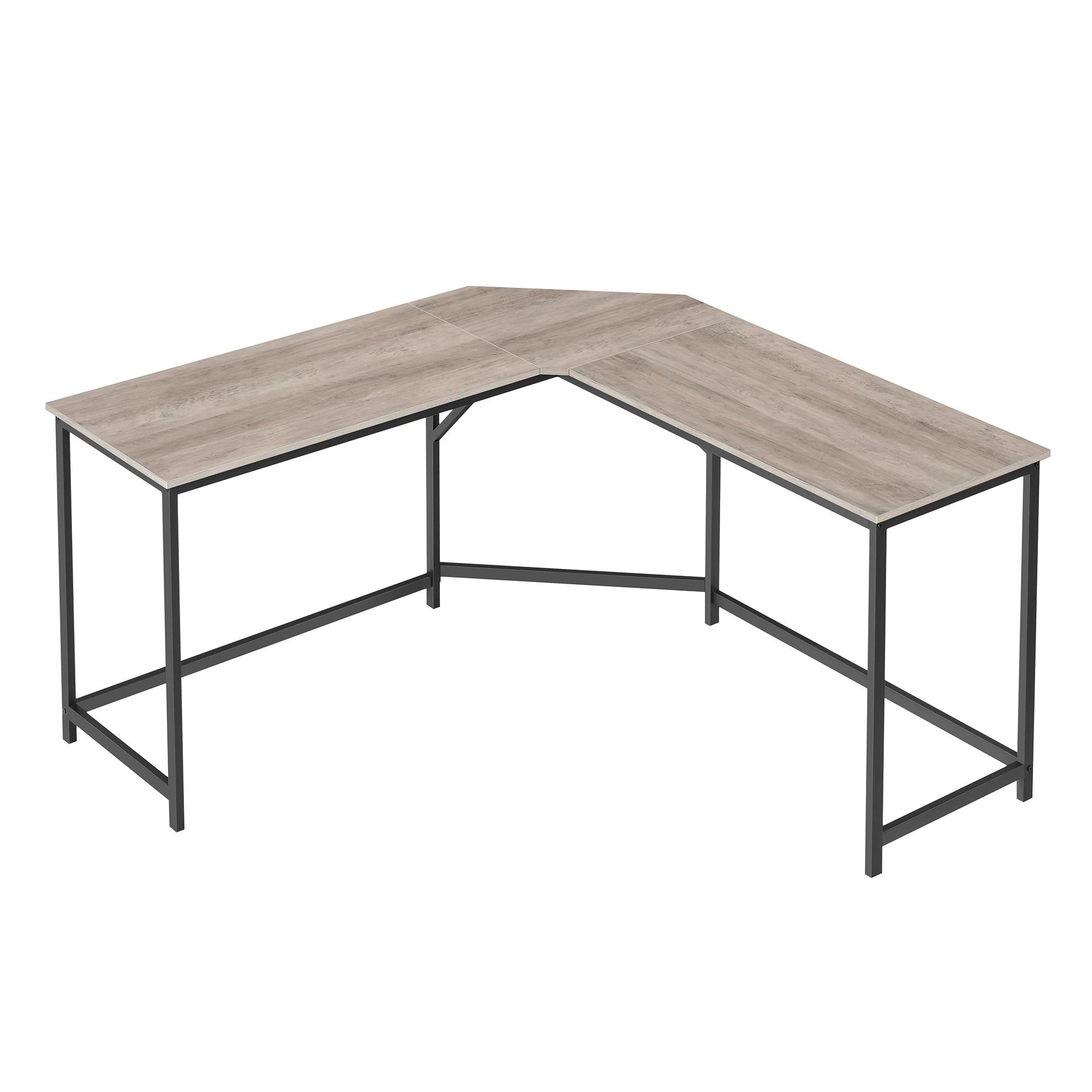 Eckschreibtisch Iron B: 149 Cm, H:  75 Cm - Eiche grau/Schwarz, Basics, Holzwerkstoff/Metall (149/149/75cm) - Boxxx