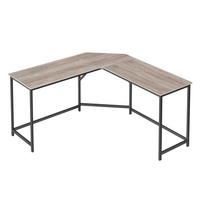 Eckschreibtisch Iron B: 149 Cm, H:  75 Cm - Eiche grau/Schwarz, Basics, Holzwerkstoff/Metall (149/149/75cm) - Boxxx