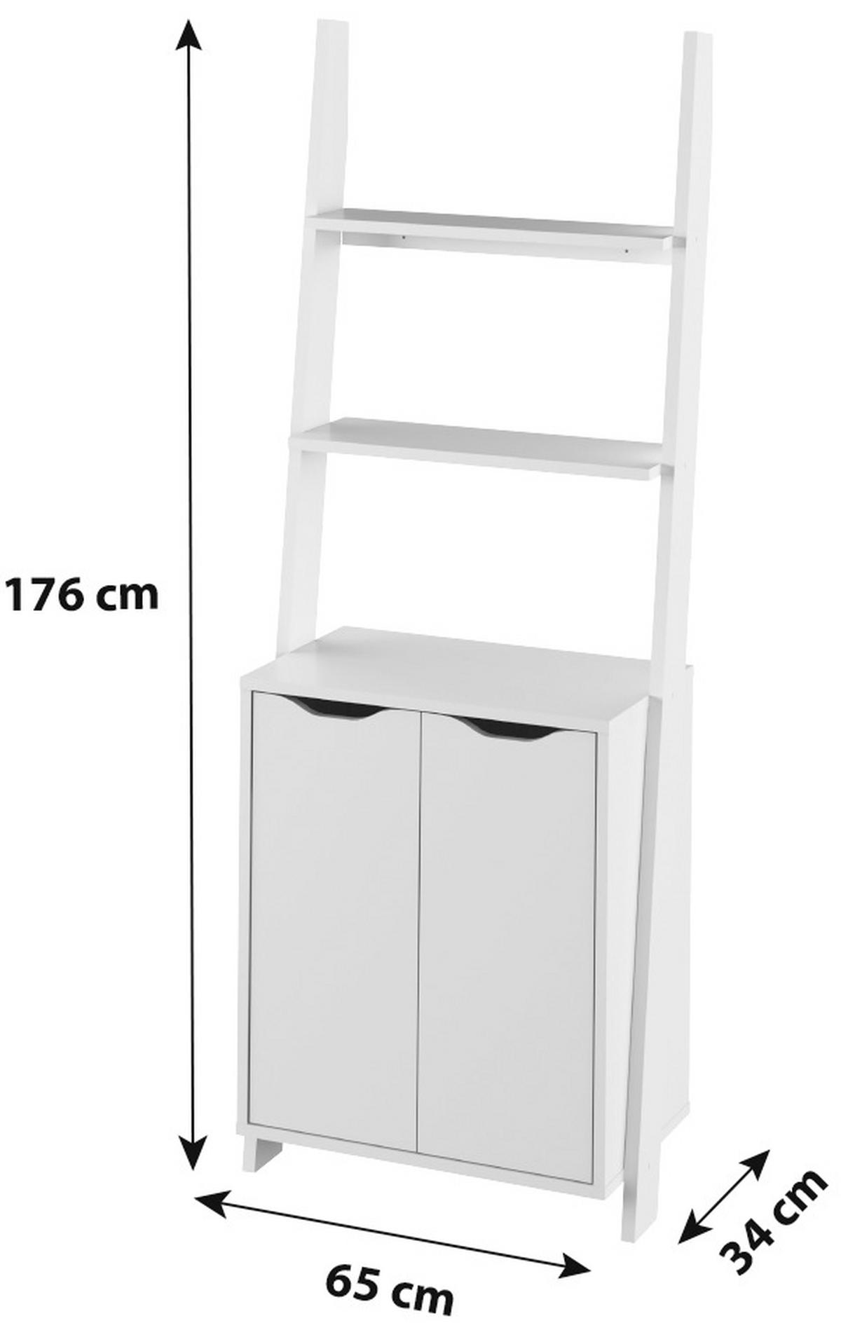 Regal Mit Schrank Flo B: 65 Cm Weiß - Weiß, MODERN, Holzwerkstoff (65/176/34,2cm)