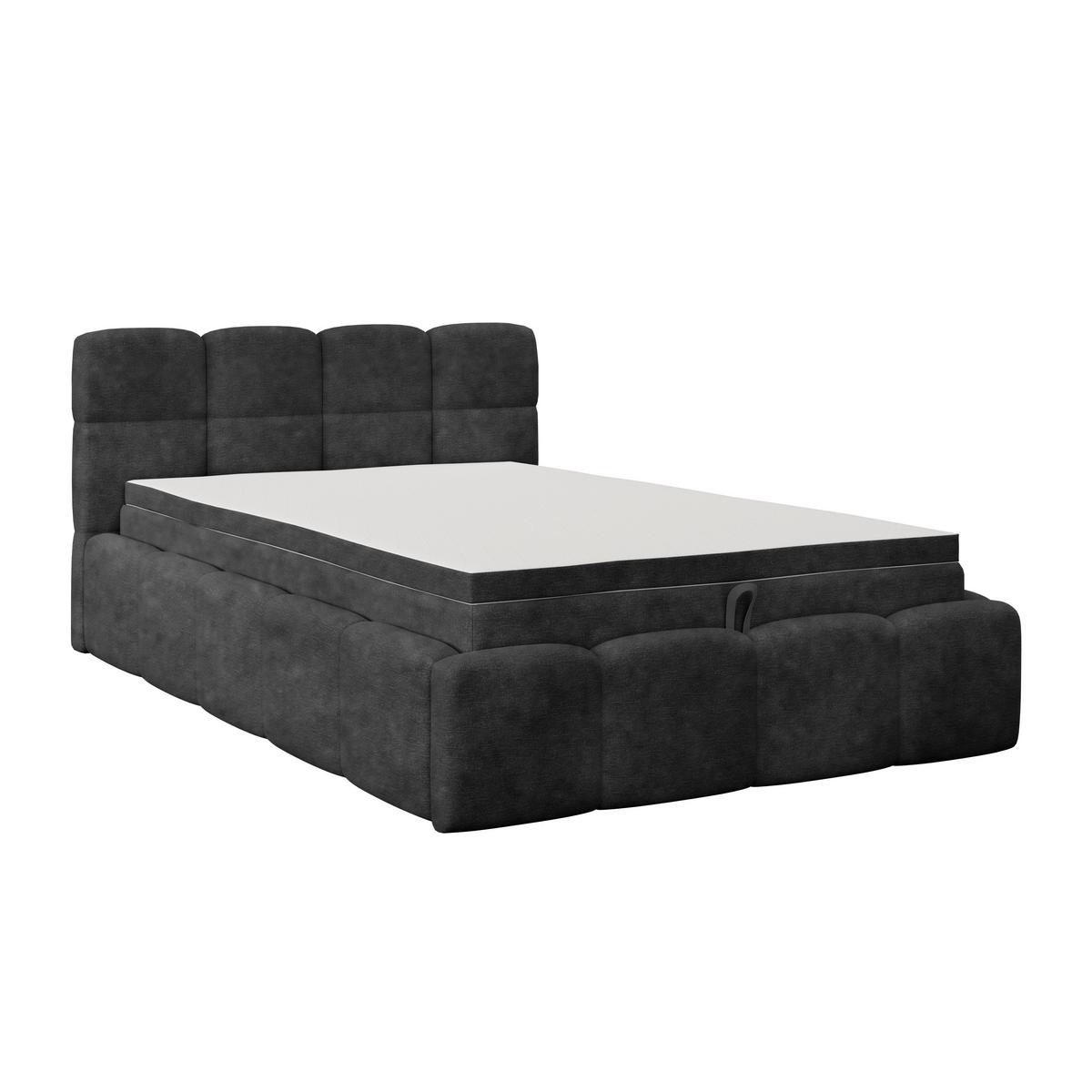 Polsterbett Noe Schwarz 140x200 cm - Schwarz, Trend, Textil/Metall (140/200cm)