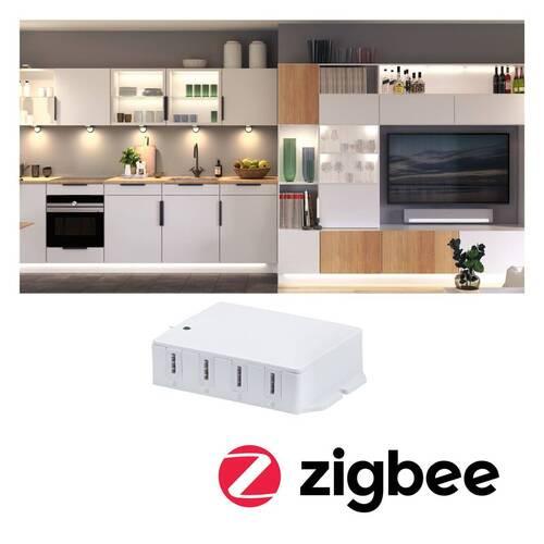 Verteiler 8-Fach Weiß + Zigbee - Weiß, Basics, Kunststoff (8,2/4,9cm) - Paulmann