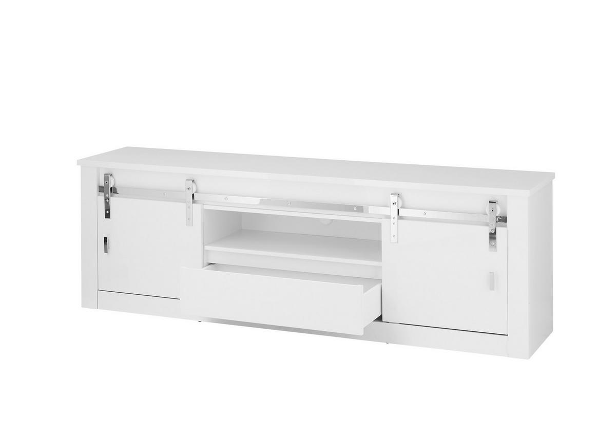 Wandboard Daytona Weiß B: 201  Cm - Weiß Hochglanz/Weiß, Design, Holzwerkstoff (201/65/43cm) - Livetastic