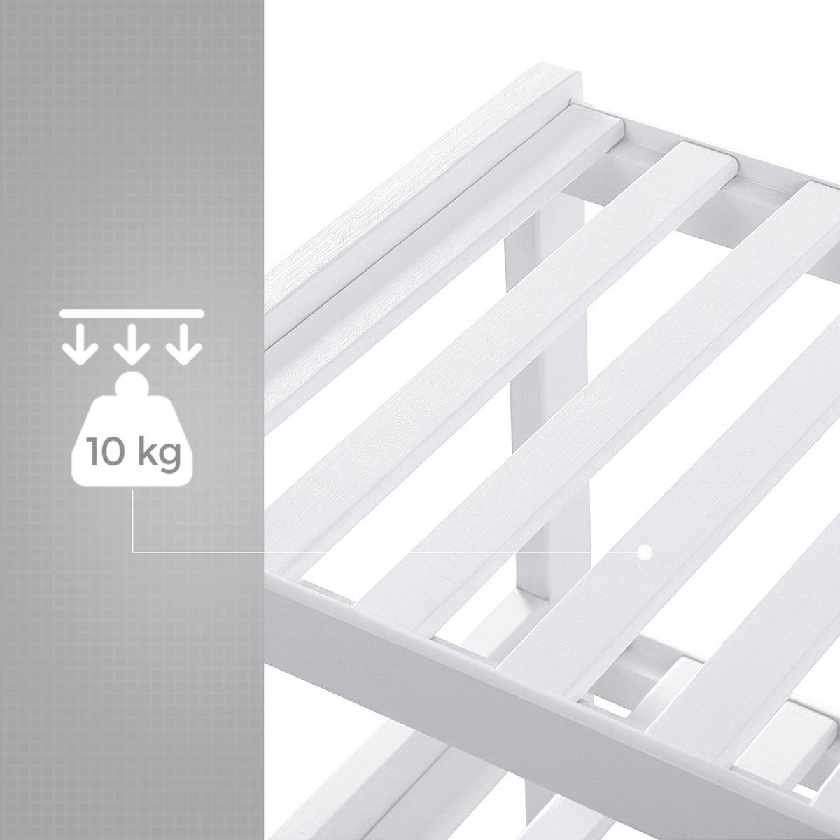 Regál na boty, bambus - bílá, Trend, dřevo (70/55/26cm) - Boxxx
