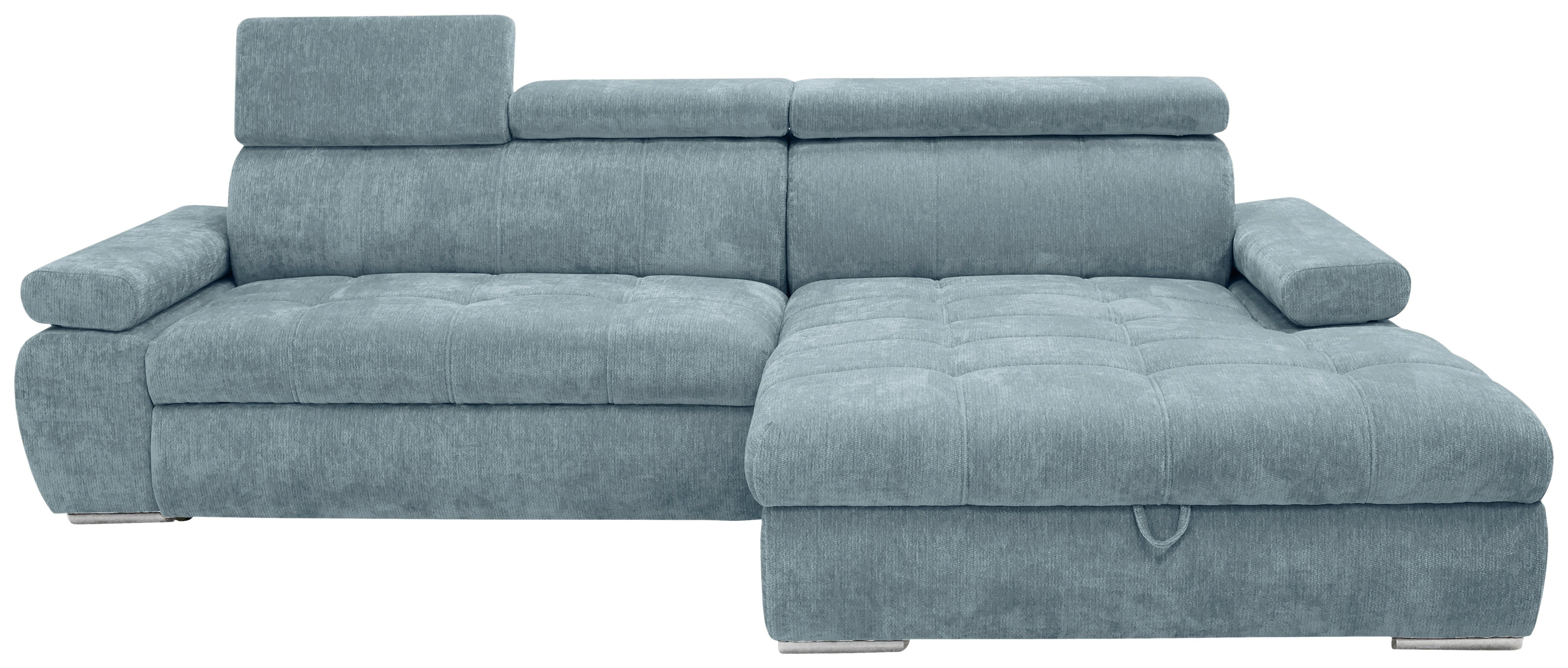 Rohová sedačka VEGAS, pravá, mátově zelená žinylka - barvy stříbra/mátově zelená, Design, dřevo/textil (294/173cm)