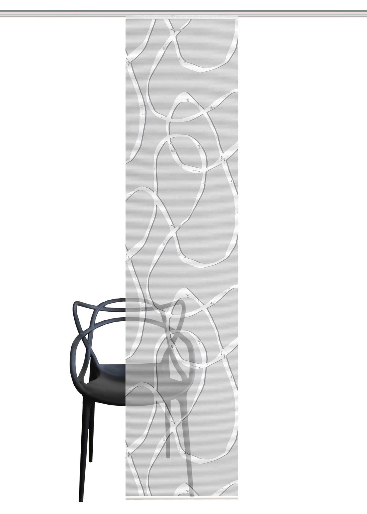 Flächenvorhang Ophelia - Hellgrau, KONVENTIONELL, Textil (60/260cm)