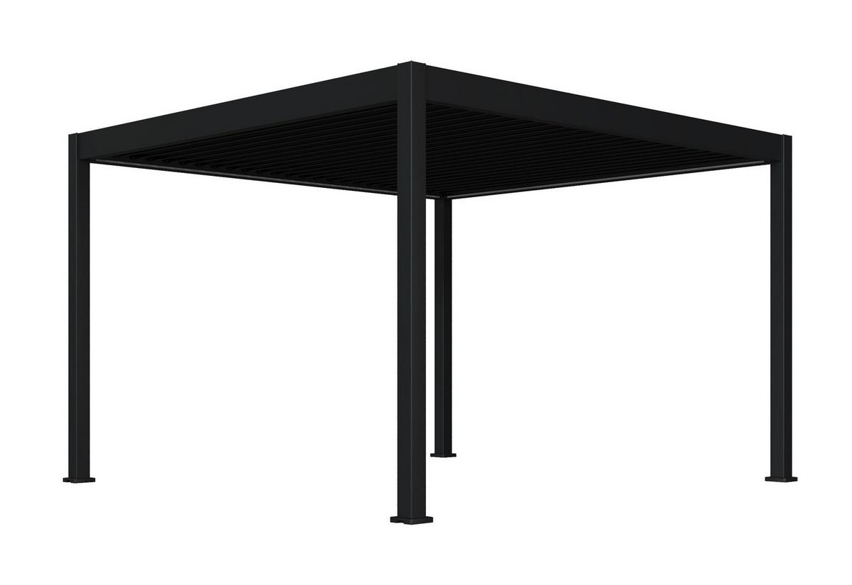 Pergola Deluxe 360x400cm Wetterfest, Elektrisch - Anthrazit, Basics, Metall (360/255/400cm) - Gardenson