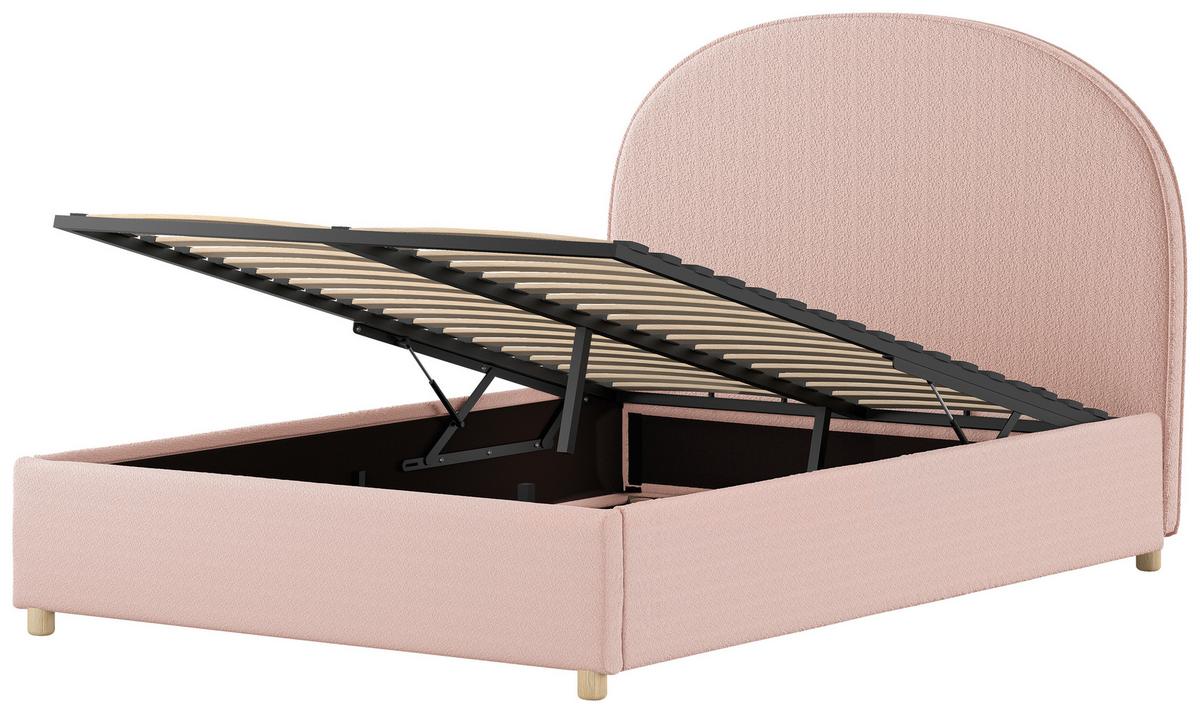 KINDER-/JUNIORBETT Moon Rosa 140x200cm - Rosa/Naturfarben, ROMANTIK / LANDHAUS, Holz/Textil (140/200cm) - Vipack